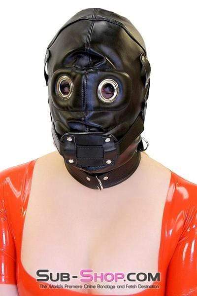 0194SM-SIS      Total Lockdown Full Locking Sissy BDSM Mistress for Hire Hood with Removable Blindfold & Penis Gag Sissy   , Sub-Shop.com Bondage and Fetish Superstore