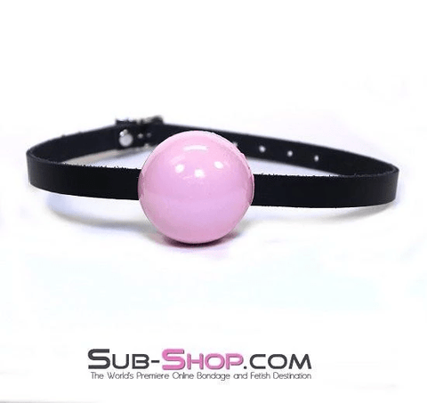 0195A-SIS      Classic Ball Gag Strap, Sissy Princess Pink Ball Sissy   , Sub-Shop.com Bondage and Fetish Superstore