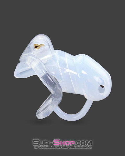 2102RS      High Security Pin Tumbler Clear Silicone Cock Blocker Chastity - MEGA Deal MEGA Deal   , Sub-Shop.com Bondage and Fetish Superstore