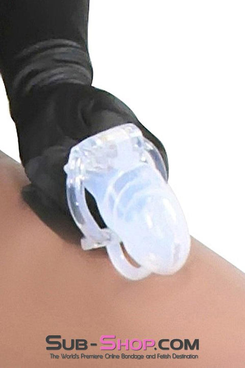 2102RS      High Security Pin Tumbler Clear Silicone Cock Blocker Chastity Chastity   , Sub-Shop.com Bondage and Fetish Superstore