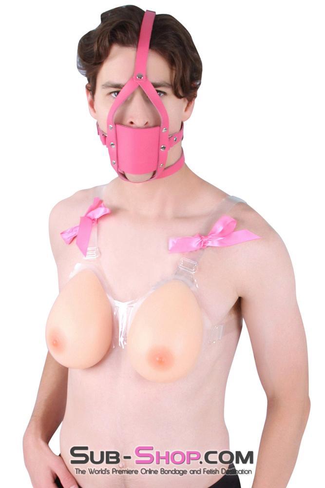 3426A-SIS      Forced Fantasy Sissy Bitch Sissy Boi Bondage Slave Babe Hot Pink Silencer Panel Style Ballgag Trainer Sissy   , Sub-Shop.com Bondage and Fetish Superstore