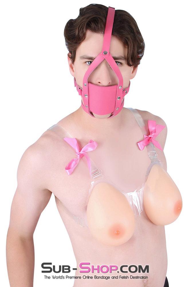 3426A-SIS      Forced Fantasy Sissy Bitch Sissy Boi Bondage Slave Babe Hot Pink Silencer Panel Style Ballgag Trainer Sissy   , Sub-Shop.com Bondage and Fetish Superstore