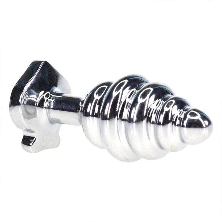2110M      Spade Jeweled Rippled Chrome Butt Plug - LAST CHANCE - Final Closeout! MEGA Deal   , Sub-Shop.com Bondage and Fetish Superstore
