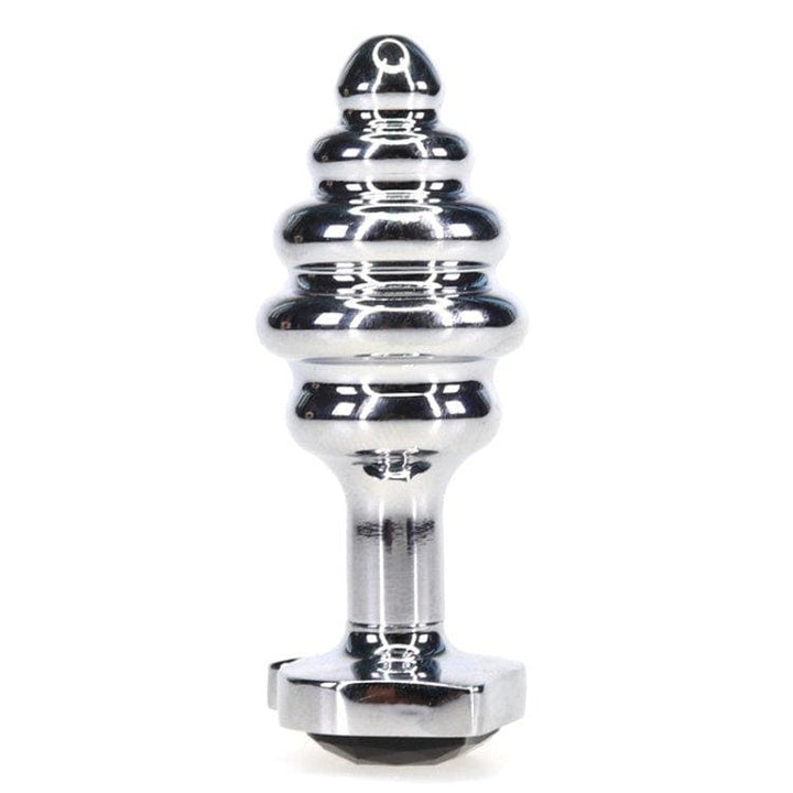 2110M      Spade Jeweled Rippled Chrome Butt Plug - LAST CHANCE - Final Closeout! MEGA Deal   , Sub-Shop.com Bondage and Fetish Superstore
