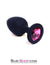0220M-SIS      Sissy Servant's Black Silicone Mini Anal Plug with Pink Crystal Base Sissy   , Sub-Shop.com Bondage and Fetish Superstore
