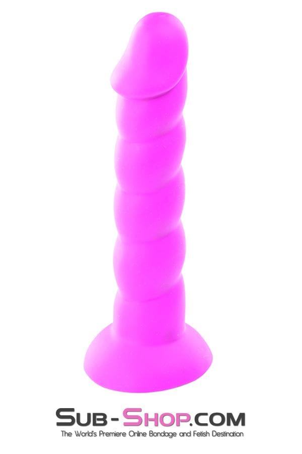 2218M-SIS      Pretty Sissy Purple Twist Silicone Ripple Dildo with Suction Cup Base Sissy   , Sub-Shop.com Bondage and Fetish Superstore