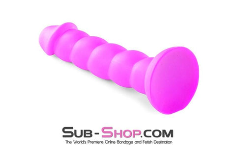 2218M-SIS      Pretty Sissy Purple Twist Silicone Ripple Dildo with Suction Cup Base Sissy   , Sub-Shop.com Bondage and Fetish Superstore