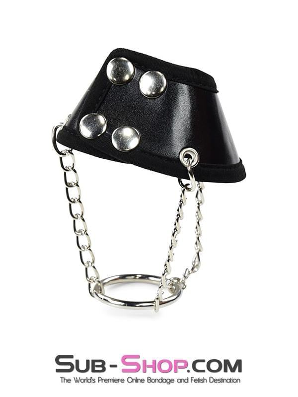 2224DL       Leatherette Parachute Ball Stretcher Cock Cage   , Sub-Shop.com Bondage and Fetish Superstore