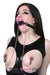 2225DL      Locking 2” Wide Black Silicone Comfort Ring Gag with Adjustable Nipple Clamps - MEGA Deal Black Friday Blowout   , Sub-Shop.com Bondage and Fetish Superstore