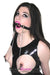 2225DL      Locking 2” Wide Black Silicone Comfort Ring Gag with Adjustable Nipple Clamps - MEGA Deal Black Friday Blowout   , Sub-Shop.com Bondage and Fetish Superstore