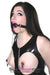 2225DL      Locking 2” Wide Black Silicone Comfort Ring Gag with Adjustable Nipple Clamps - MEGA Deal Black Friday Blowout   , Sub-Shop.com Bondage and Fetish Superstore