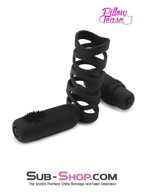 2228M      Double Bullet Tapper with Silicone Spiral Cock Cage - MEGA Deal! Black Friday Blowout   , Sub-Shop.com Bondage and Fetish Superstore