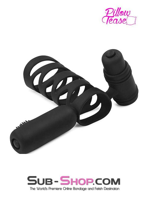 2228M      Double Bullet Tapper with Silicone Spiral Cock Cage Cock Cage   , Sub-Shop.com Bondage and Fetish Superstore