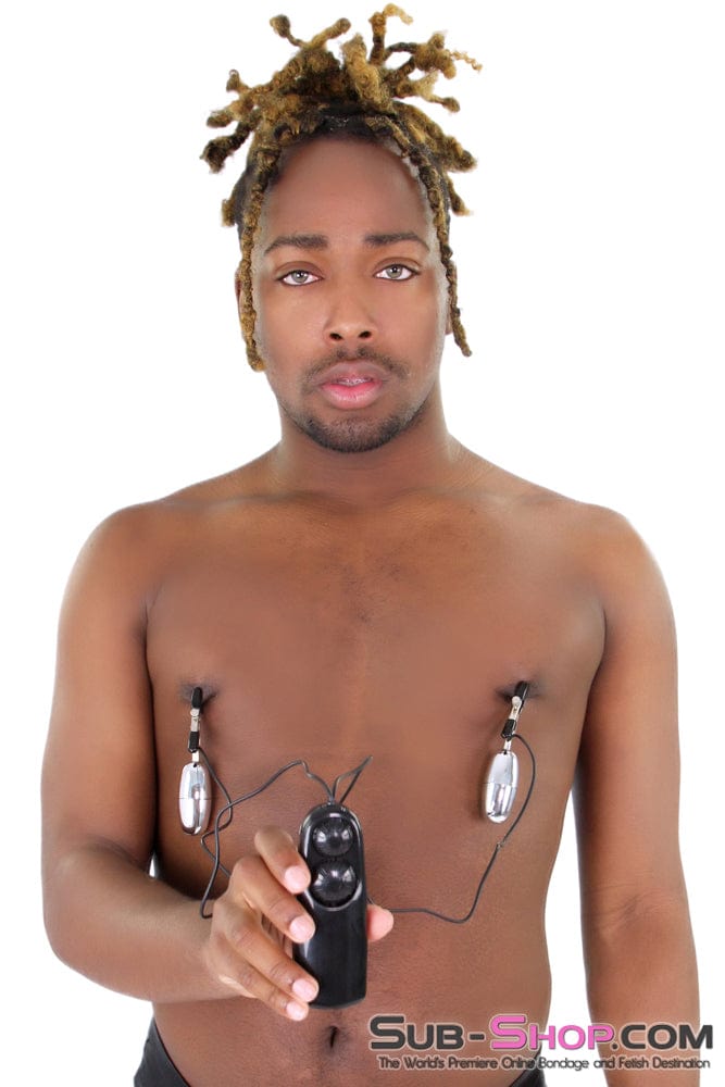 2269RS      Vibrating Black Wicked Style Nipple Clamps - MEGA Deal MEGA Deal   , Sub-Shop.com Bondage and Fetish Superstore