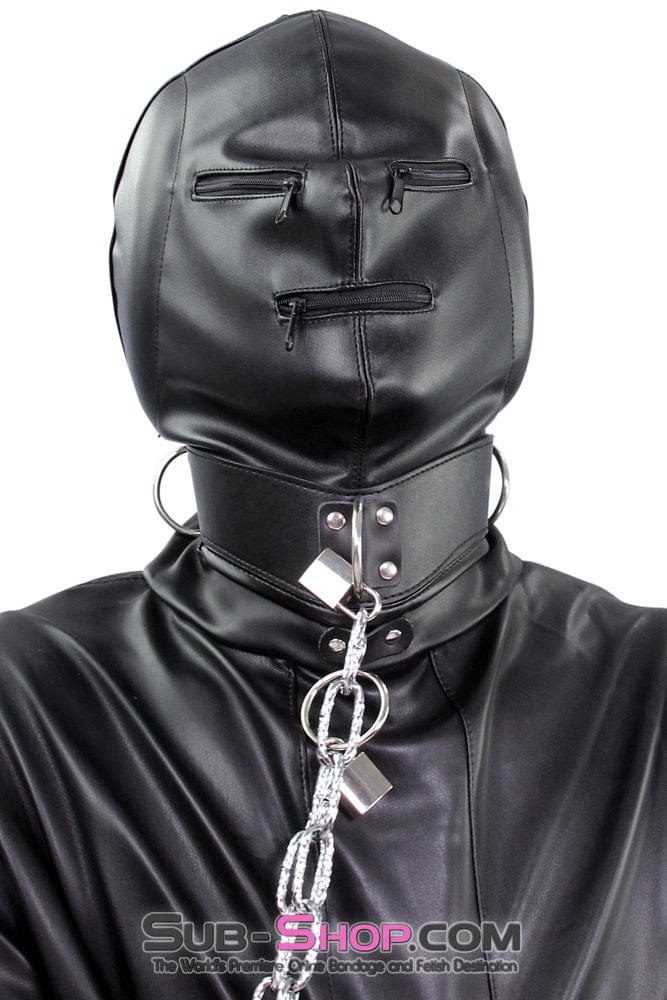 2286ZG-SIS      Pretty Sissy Gurl Sensory Deprivation Zippered Eyes and Mouth Hood BDSM Mistress for Hire with Ear Pads Sissy   , Sub-Shop.com Bondage and Fetish Superstore