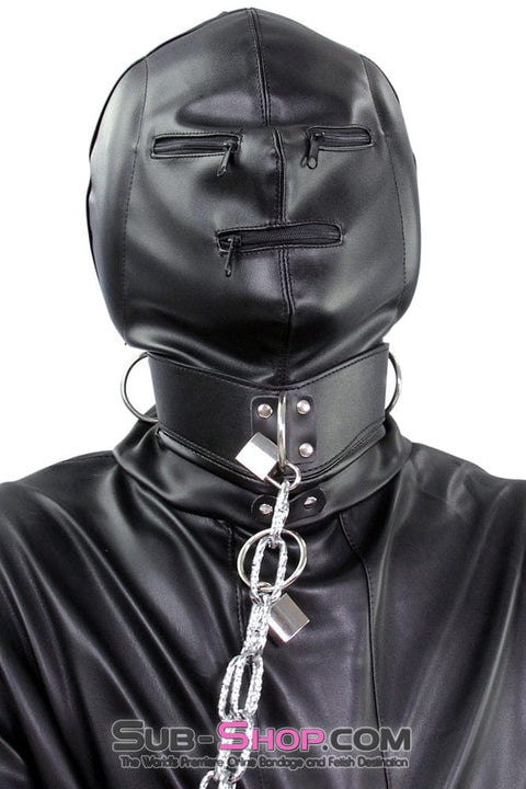 2286ZG-SIS      Sissy Gurl Sensory Deprivation Zippered Eyes and Mouth Hood with Ear Pads Sissy   , Sub-Shop.com Bondage and Fetish Superstore