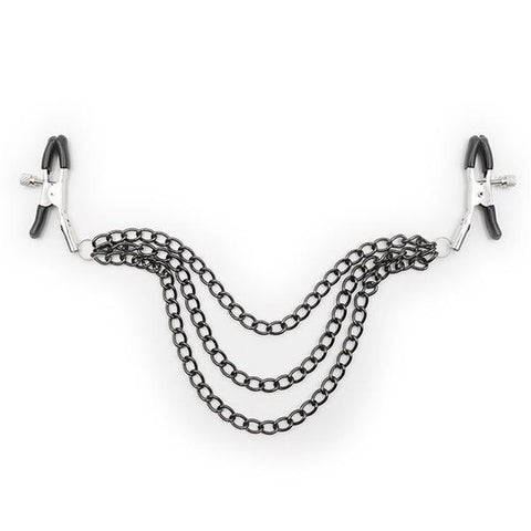 0228M      Blackline Triple Chain Nipple Jewelry Clamps - LAST CHANCE - Final Closeout! MEGA Deal   , Sub-Shop.com Bondage and Fetish Superstore