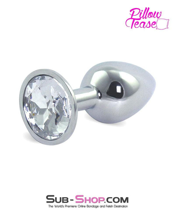 2307HS      Chrome and Crystal Anal Plug, Small Plug, Diamond Crystal - MEGA Deal Black Friday Blowout   , Sub-Shop.com Bondage and Fetish Superstore