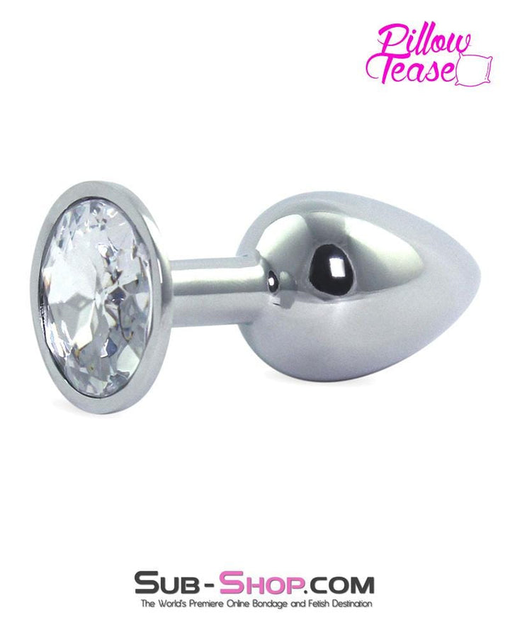 2307HS      Chrome and Crystal Anal Plug, Small Plug, Diamond Crystal - MEGA Deal Black Friday Blowout   , Sub-Shop.com Bondage and Fetish Superstore
