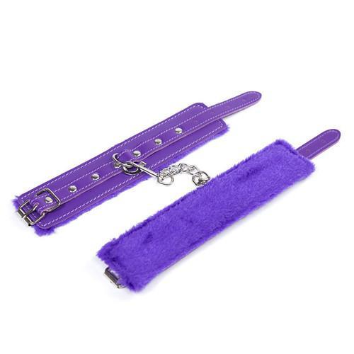 2322M      Purple Fur Lined Wrist or Ankle Cuffs - LAST CHANCE - Final Closeout! Black Friday Blowout   , Sub-Shop.com Bondage and Fetish Superstore