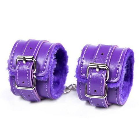 2322M      Purple Fur Lined Wrist or Ankle Cuffs - LAST CHANCE - Final Closeout! Black Friday Blowout   , Sub-Shop.com Bondage and Fetish Superstore