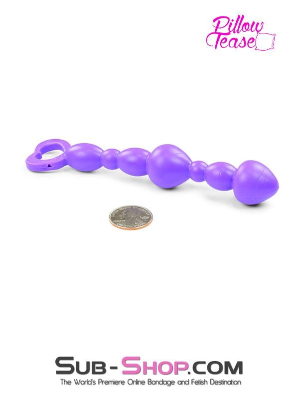 2340M      Purple Silicone Anal Bead String with Heart Pull Ring - LAST CHANCE - Final Closeout! Black Friday Blowout   , Sub-Shop.com Bondage and Fetish Superstore