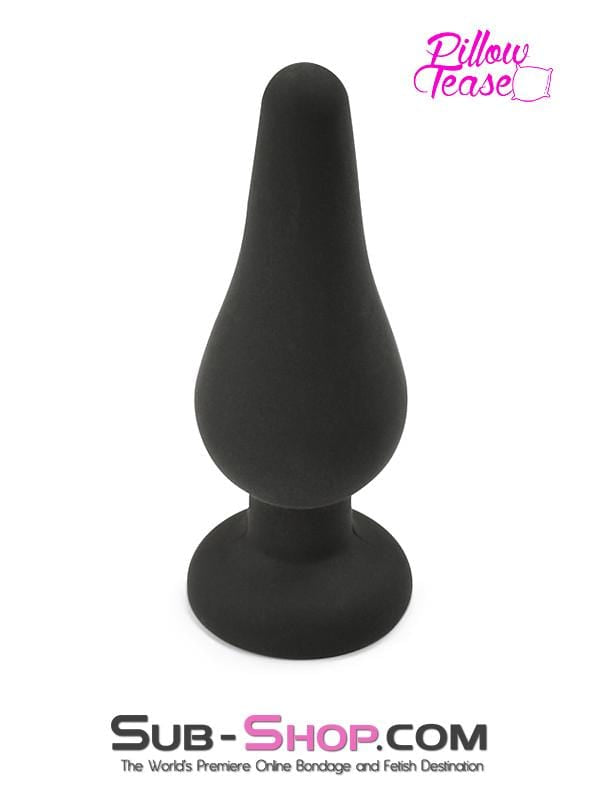 2357M      Medium Black Silicone Flare Anal Plug - MEGA Deal Black Friday Blowout   , Sub-Shop.com Bondage and Fetish Superstore