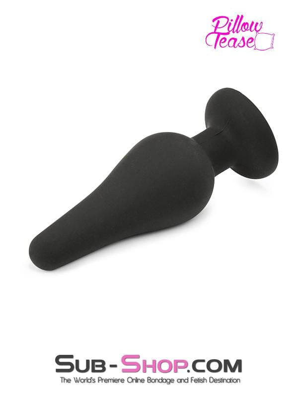 2357M      Medium Black Silicone Flare Anal Plug - MEGA Deal Black Friday Blowout   , Sub-Shop.com Bondage and Fetish Superstore