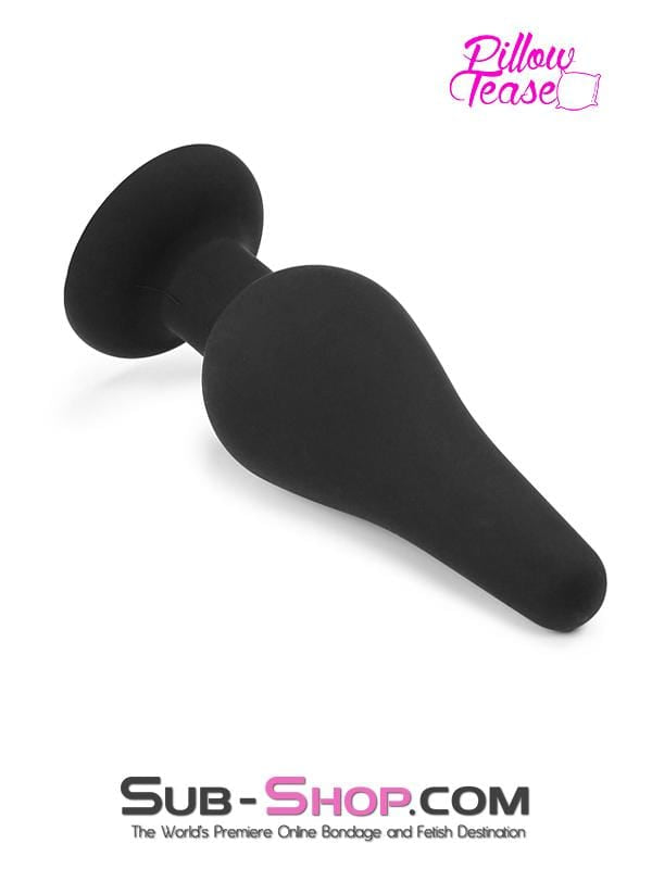 2357M      Medium Black Silicone Flare Anal Plug - MEGA Deal Black Friday Blowout   , Sub-Shop.com Bondage and Fetish Superstore
