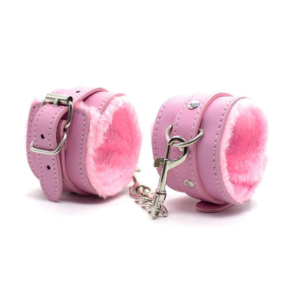2360MQ-SIS      Sissy Princess Pink Fur Lined Ankle Bondage Cuffs Sissy   , Sub-Shop.com Bondage and Fetish Superstore