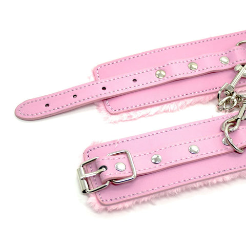 2360MQ      Princess Pink Fur Lined Ankle Bondage Cuffs - MEGA Deal MEGA Deal   , Sub-Shop.com Bondage and Fetish Superstore