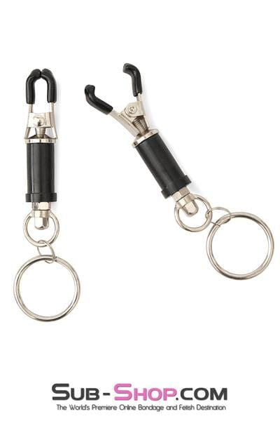 2368M      Barrel Style Twist Closure Nipple Clamps with Weight Hanging Rings - MEGA Deal MEGA Deal   , Sub-Shop.com Bondage and Fetish Superstore