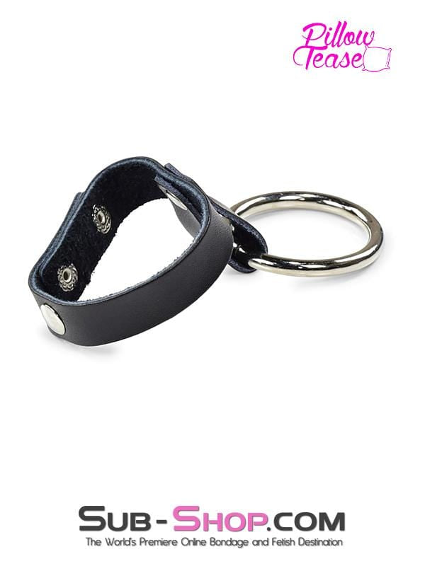 2371DL       Steel Cock Ring with Leather Ball Strap - LAST CHANCE - Final Closeout! MEGA Deal   , Sub-Shop.com Bondage and Fetish Superstore