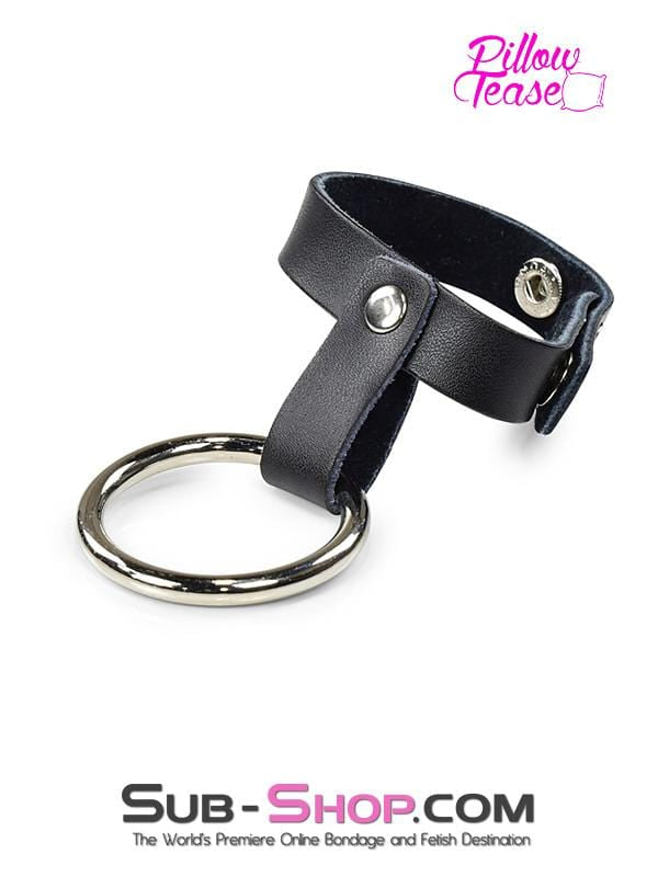 2371DL       Steel Cock Ring with Leather Ball Strap - LAST CHANCE - Final Closeout! MEGA Deal   , Sub-Shop.com Bondage and Fetish Superstore