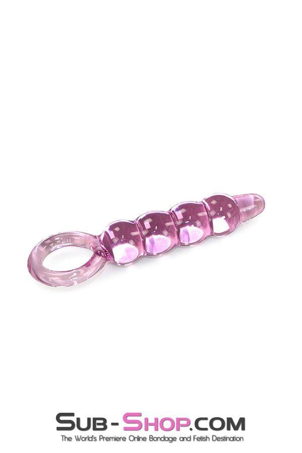 2374M      Graduated Pink Glass Massager with Pull Ring - LAST CHANCE - Final Closeout! Black Friday Blowout   , Sub-Shop.com Bondage and Fetish Superstore