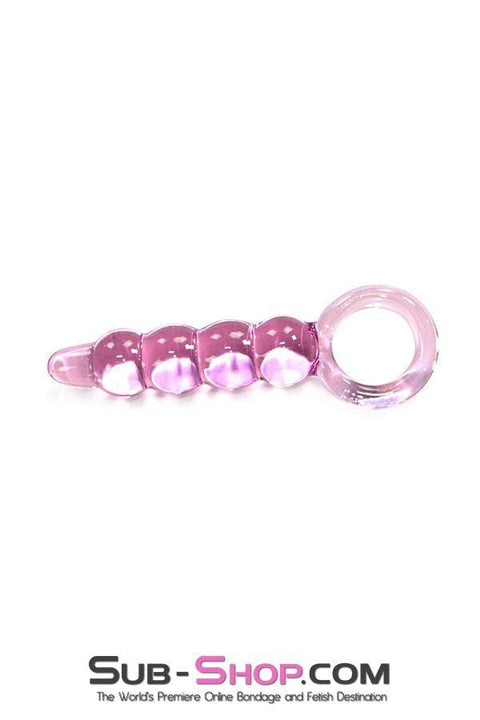 2374M      Graduated Pink Glass Massager with Pull Ring - LAST CHANCE - Final Closeout! Black Friday Blowout   , Sub-Shop.com Bondage and Fetish Superstore