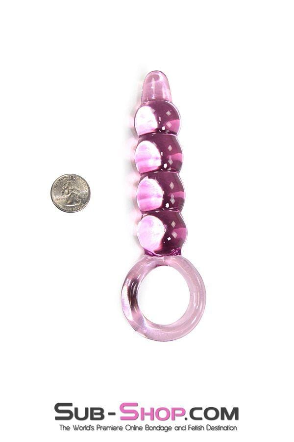 2374M      Graduated Pink Glass Massager with Pull Ring - LAST CHANCE - Final Closeout! Black Friday Blowout   , Sub-Shop.com Bondage and Fetish Superstore