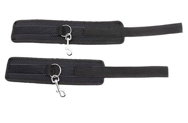 2389M      My Pleasure Wrist and Ankle Cuffs with 4 Tie Down Tether Straps Set - MEGA Deal Black Friday Blowout   , Sub-Shop.com Bondage and Fetish Superstore
