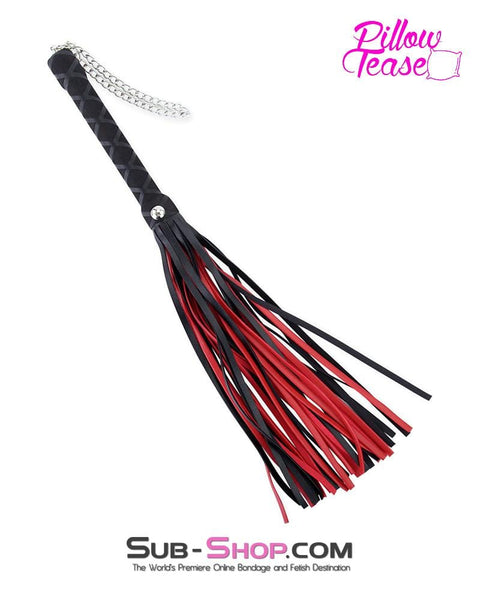 2400M      Fashionista 16” Black and Red Chain Loop Whip Whip   , Sub-Shop.com Bondage and Fetish Superstore