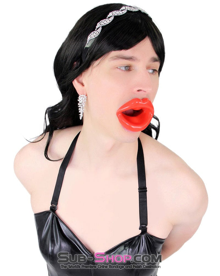 2409DL-SIS      Lusty Sissy Boi Doll Red Lips Open Mouth Sissy Mistress Gag Sissy   , Sub-Shop.com Bondage and Fetish Superstore