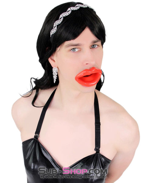 2409DL-SIS      Lusty Sissy Doll Red Lips Open Mouth Gag Sissy   , Sub-Shop.com Bondage and Fetish Superstore