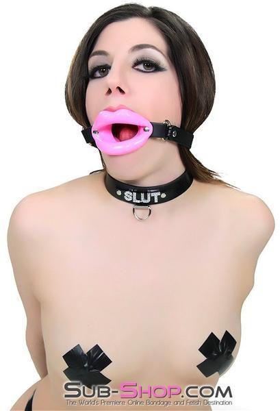 2425M      Bondage Doll Pink Sex Lips Strapped Open Mouth Gag - MEGA Deal Black Friday Blowout   , Sub-Shop.com Bondage and Fetish Superstore