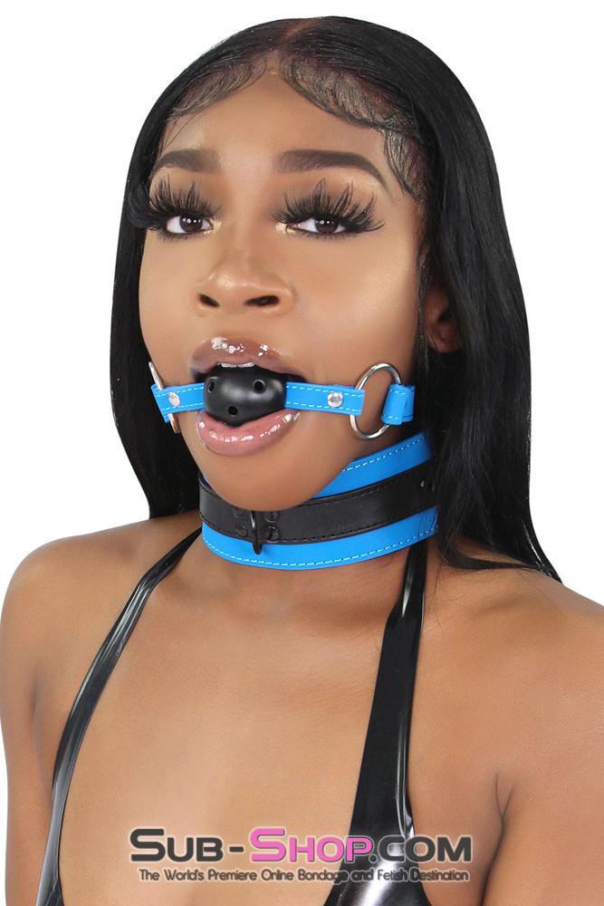 2442MQ      Black Breather Ball Gag with Tantric Blue Strap - LAST CHANCE - Final Closeout! MEGA Deal   , Sub-Shop.com Bondage and Fetish Superstore