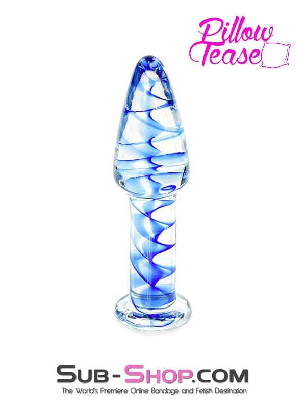 2449M      Blue Streak Classic Glass Anal Plug Butt Plug   , Sub-Shop.com Bondage and Fetish Superstore