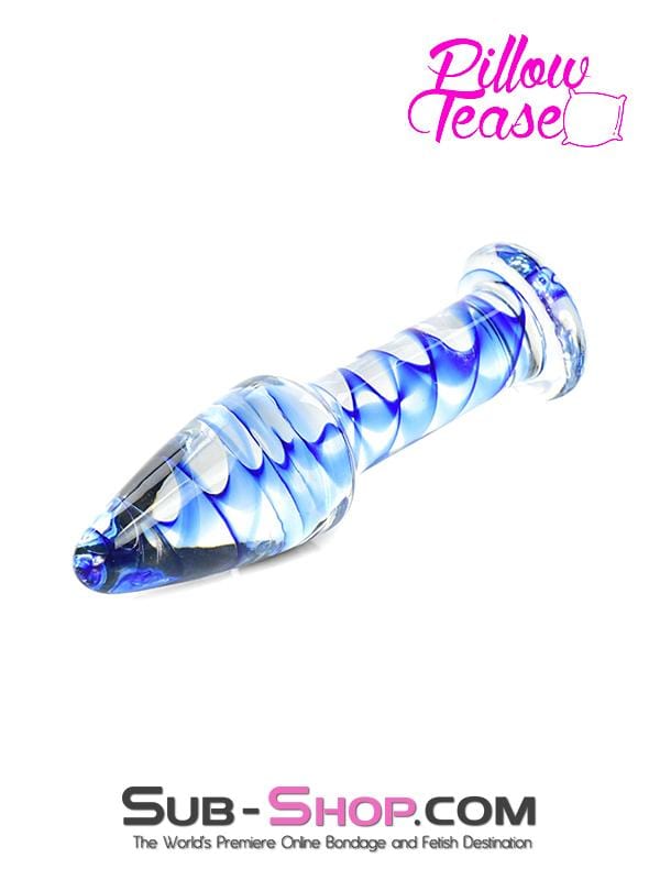 2449M      Blue Streak Classic Glass Anal Plug Butt Plug   , Sub-Shop.com Bondage and Fetish Superstore