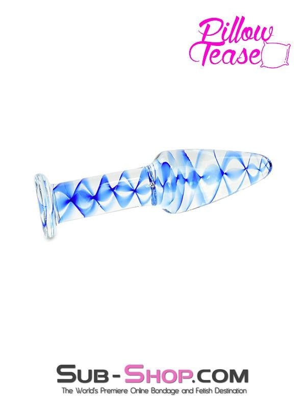 2449M      Blue Streak Classic Glass Anal Plug Butt Plug   , Sub-Shop.com Bondage and Fetish Superstore