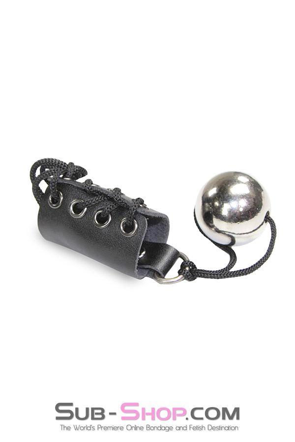 2450M      Ball Training Lacing Penis or Ball Corset with 5.6 oz. Steel Weight Cock & Ball Strap   , Sub-Shop.com Bondage and Fetish Superstore