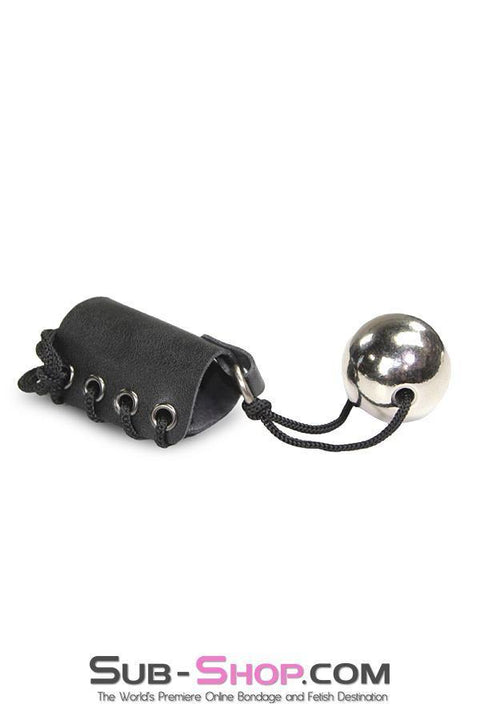 2450M      Ball Training Lacing Penis or Ball Corset with 5.6 oz. Steel Weight Cock & Ball Strap   , Sub-Shop.com Bondage and Fetish Superstore