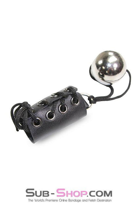 2450M      Ball Training Lacing Penis or Ball Corset with 5.6 oz. Steel Weight Cock & Ball Strap   , Sub-Shop.com Bondage and Fetish Superstore