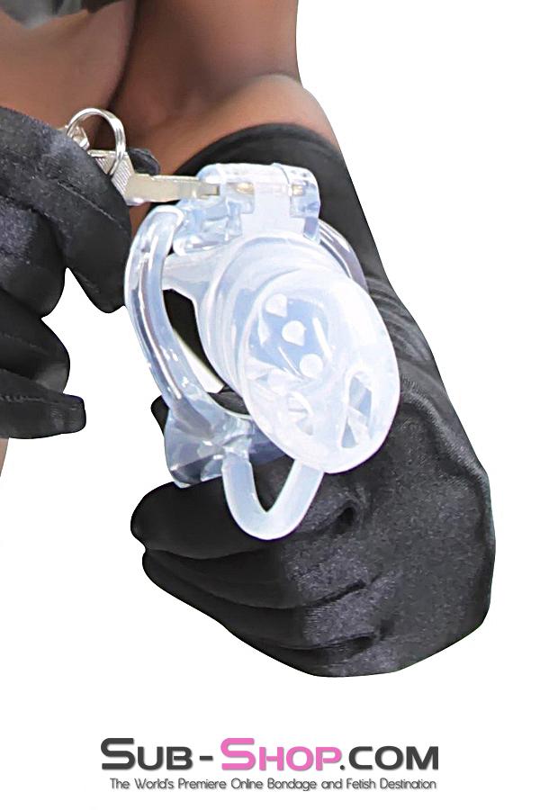 2453RS      Spiked Clear Silicone Cock Blocker High Security Pin Tumbler Chastity Chastity   , Sub-Shop.com Bondage and Fetish Superstore